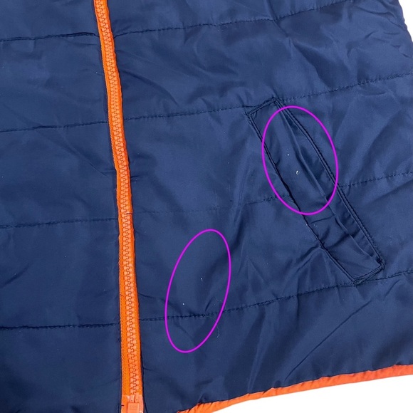 4/$25 The Children’s Place Boys Navy Blue Fleece Lined Puffer Vest Size Medium - Picture 2 of 8